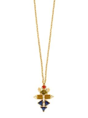 Gerard Yosca Gold-Tone Multicolor Tonal Pendant Necklace - Women Jewelry